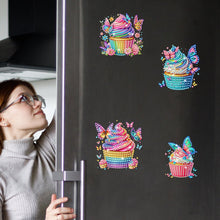 Load image into Gallery viewer, 6Pcs Acrylic Special Shape Cake And Butterfly Diamond Painting Fridge Magnet