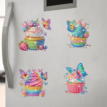 Load image into Gallery viewer, 6Pcs Acrylic Special Shape Cake And Butterfly Diamond Painting Fridge Magnet