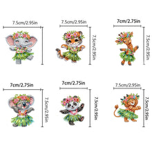 Load image into Gallery viewer, 6Pcs Acrylic Special Shape Dancing Animals Diamond Painting Fridge Magnet