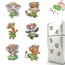 Load image into Gallery viewer, 6Pcs Acrylic Special Shape Dancing Animals Diamond Painting Fridge Magnet