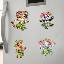 Load image into Gallery viewer, 6Pcs Acrylic Special Shape Dancing Animals Diamond Painting Fridge Magnet