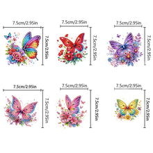 Load image into Gallery viewer, 6Pcs Acrylic Special Shape Butterfly And Flower Diamond Painting Fridge Magnet