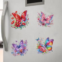 Load image into Gallery viewer, 6Pcs Acrylic Special Shape Butterfly And Flower Diamond Painting Fridge Magnet