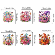 Load image into Gallery viewer, 6Pcs Acrylic Special Shape Gnome And Flower Diamond Painting Fridge Magnet
