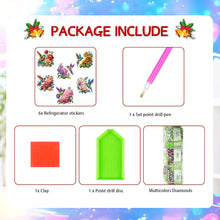 Load image into Gallery viewer, 6Pcs Acrylic Special Shape Bird And Flower Diamond Painting Fridge Magnet