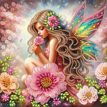 Load image into Gallery viewer, Diamond Painting - Partial Special Shaped - Butterfly girl (30*30CM)