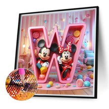 Load image into Gallery viewer, Diamond Painting - Full Round - Mickey and Minnie letters (40*40CM)