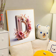 Load image into Gallery viewer, Diamond Painting - Full Round - Pink flower letter D (40*40CM)