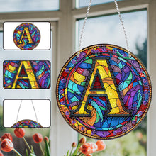 Load image into Gallery viewer, Double Sided Letter A Suncatcher Diamond Drawing Hanging Ornament for Home Decor