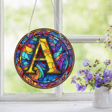 Load image into Gallery viewer, Double Sided Letter A Suncatcher Diamond Drawing Hanging Ornament for Home Decor