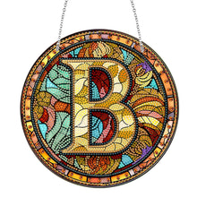 Load image into Gallery viewer, Double Sided Letter B Suncatcher Diamond Drawing Hanging Ornament for Home Decor