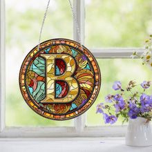 Load image into Gallery viewer, Double Sided Letter B Suncatcher Diamond Drawing Hanging Ornament for Home Decor