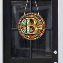 Load image into Gallery viewer, Double Sided Letter B Suncatcher Diamond Drawing Hanging Ornament for Home Decor