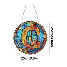 Load image into Gallery viewer, Double Sided Letter C Suncatcher Diamond Drawing Hanging Ornament for Home Decor