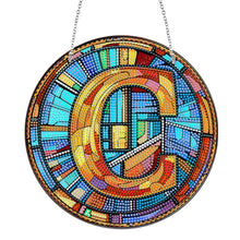 Load image into Gallery viewer, Double Sided Letter C Suncatcher Diamond Drawing Hanging Ornament for Home Decor