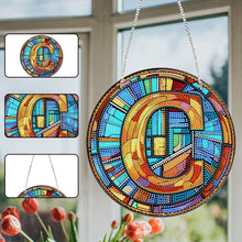 Load image into Gallery viewer, Double Sided Letter C Suncatcher Diamond Drawing Hanging Ornament for Home Decor