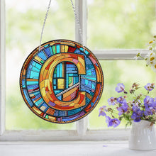 Load image into Gallery viewer, Double Sided Letter C Suncatcher Diamond Drawing Hanging Ornament for Home Decor