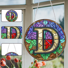 Load image into Gallery viewer, Double Sided Letter D Suncatcher Diamond Drawing Hanging Ornament for Home Decor