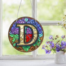 Load image into Gallery viewer, Double Sided Letter D Suncatcher Diamond Drawing Hanging Ornament for Home Decor