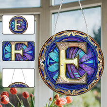Load image into Gallery viewer, Double Sided Letter E Suncatcher Diamond Drawing Hanging Ornament for Home Decor