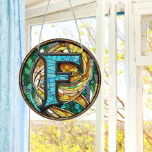 Load image into Gallery viewer, Double Sided Letter F Suncatcher Diamond Drawing Hanging Ornament for Home Decor