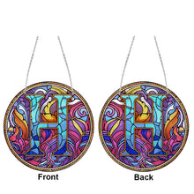 Load image into Gallery viewer, Double Sided Letter H Suncatcher Diamond Drawing Hanging Ornament for Home Decor