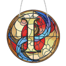 Load image into Gallery viewer, Double Sided Letter I Suncatcher Diamond Drawing Hanging Ornament for Home Decor