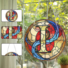 Load image into Gallery viewer, Double Sided Letter I Suncatcher Diamond Drawing Hanging Ornament for Home Decor