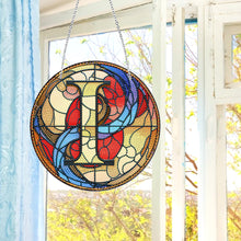 Load image into Gallery viewer, Double Sided Letter I Suncatcher Diamond Drawing Hanging Ornament for Home Decor