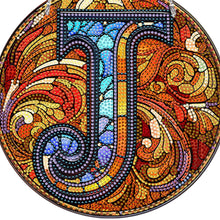 Load image into Gallery viewer, Double Sided Letter J Suncatcher Diamond Drawing Hanging Ornament for Home Decor