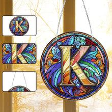 Load image into Gallery viewer, Double Sided Letter K Suncatcher Diamond Drawing Hanging Ornament for Home Decor