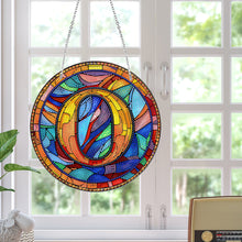 Load image into Gallery viewer, Double Sided Letter O Suncatcher Diamond Drawing Hanging Ornament for Home Decor