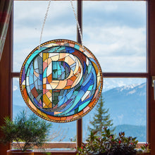 Load image into Gallery viewer, Double Sided Letter P Suncatcher Diamond Drawing Hanging Ornament for Home Decor