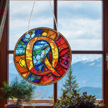 Load image into Gallery viewer, Double Sided Letter Q Suncatcher Diamond Drawing Hanging Ornament for Home Decor