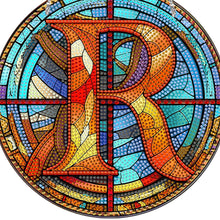 Load image into Gallery viewer, Double Sided Letter R Suncatcher Diamond Drawing Hanging Ornament for Home Decor