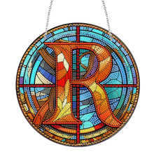 Load image into Gallery viewer, Double Sided Letter R Suncatcher Diamond Drawing Hanging Ornament for Home Decor