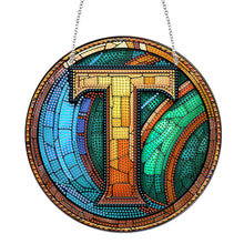 Load image into Gallery viewer, Double Sided Letter T Suncatcher Diamond Drawing Hanging Ornament for Home Decor