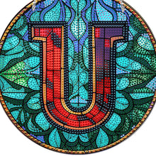 Load image into Gallery viewer, Double Sided Letter U Suncatcher Diamond Drawing Hanging Ornament for Home Decor