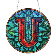 Load image into Gallery viewer, Double Sided Letter U Suncatcher Diamond Drawing Hanging Ornament for Home Decor
