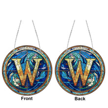 Load image into Gallery viewer, Double Sided Letter W Suncatcher Diamond Drawing Hanging Ornament for Home Decor