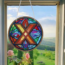 Load image into Gallery viewer, Double Sided Letter X Suncatcher Diamond Drawing Hanging Ornament for Home Decor