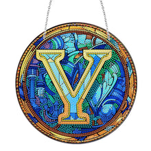 Load image into Gallery viewer, Double Sided Letter Y Suncatcher Diamond Drawing Hanging Ornament for Home Decor