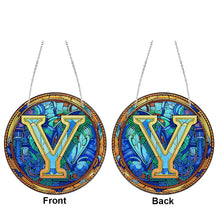 Load image into Gallery viewer, Double Sided Letter Y Suncatcher Diamond Drawing Hanging Ornament for Home Decor