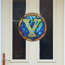Load image into Gallery viewer, Double Sided Letter Y Suncatcher Diamond Drawing Hanging Ornament for Home Decor