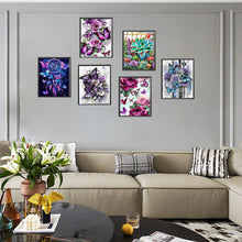 Load image into Gallery viewer, 6pcs Round Diamond Painting Set - Flower butterfly (30*40CM)