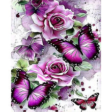 Load image into Gallery viewer, 6pcs Round Diamond Painting Set - Flower butterfly (30*40CM)