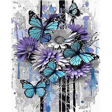 Load image into Gallery viewer, 6pcs Round Diamond Painting Set - Flower butterfly (30*40CM)