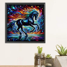 Load image into Gallery viewer, Diamond Painting - Full Round - Dark glass horse (30*30CM)