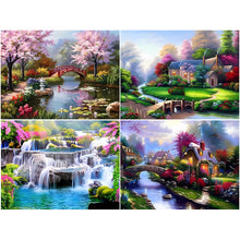 Load image into Gallery viewer, 3pcs Round Diamond Painting Set - Village scenery (40*30CM)