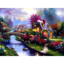 Load image into Gallery viewer, 3pcs Round Diamond Painting Set - Village scenery (40*30CM)